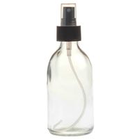Essentially Natural Clear Glass Generic Bottle with Atomiser Spray - Black
